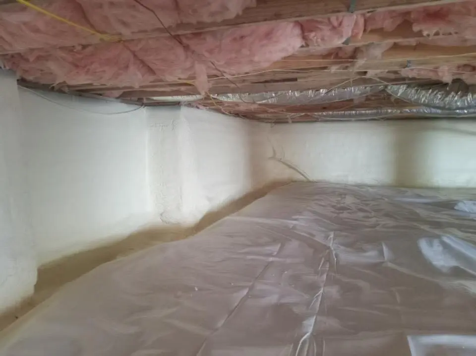 Crawl space encapsulation with closed-cell spray foam for Attic Insulation in Merrimac